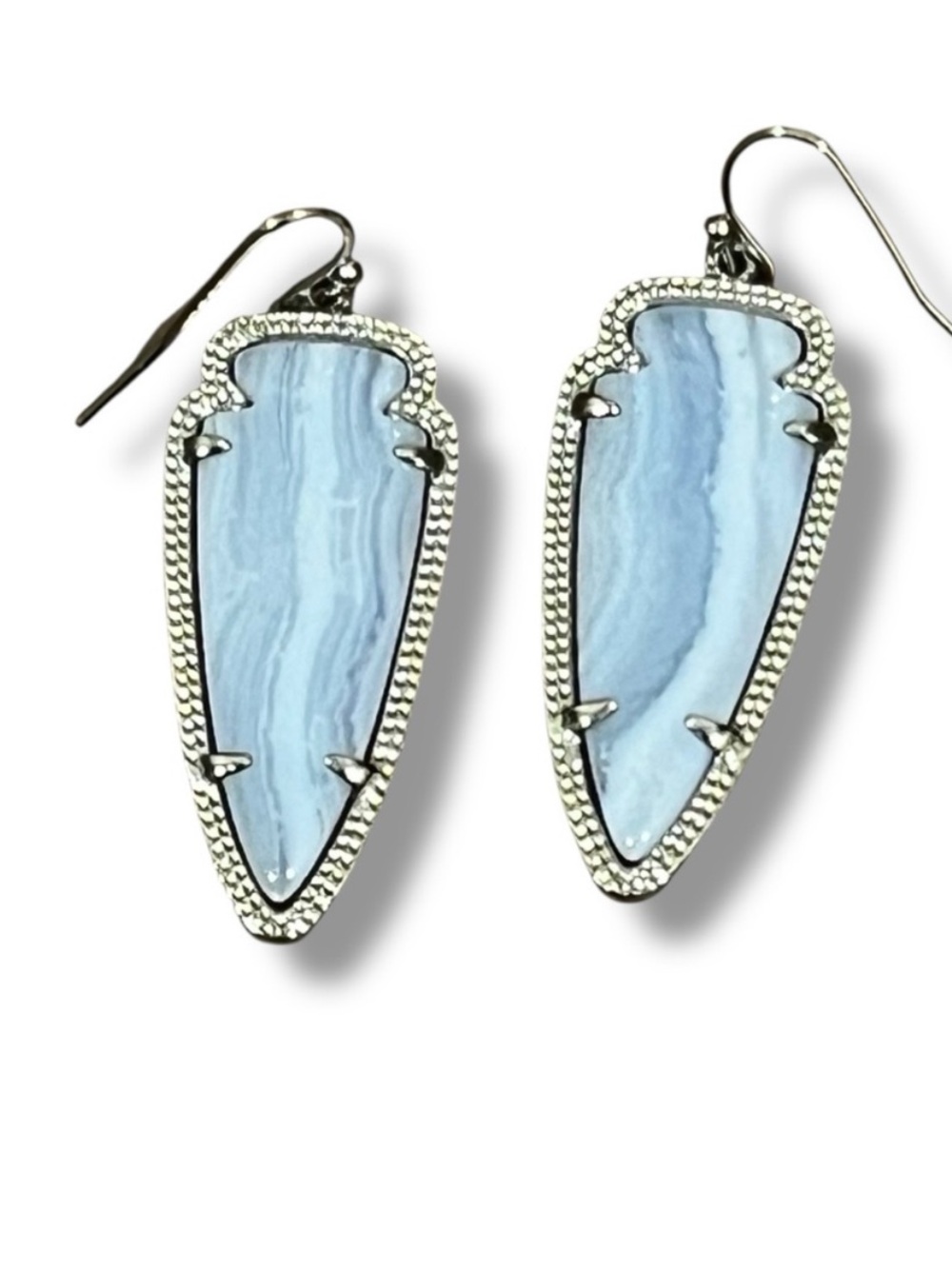 Kendra Scott Sky Earrings Blue Lace Agate RARE